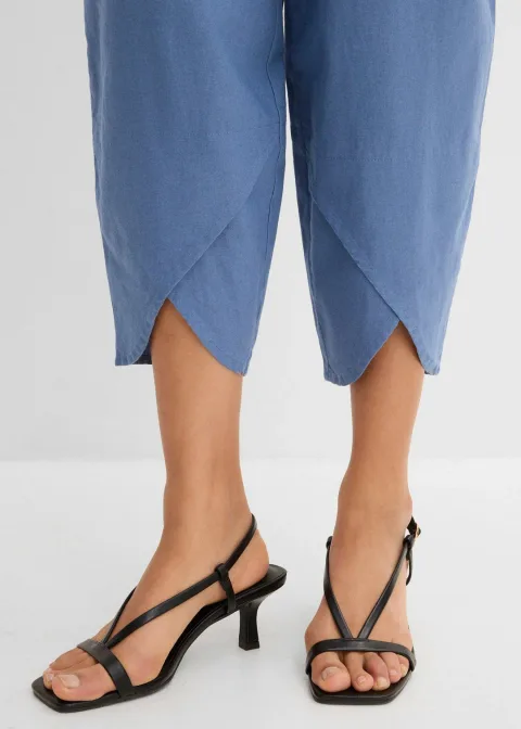 Pantalon 3/4 aérien en lin mélangé