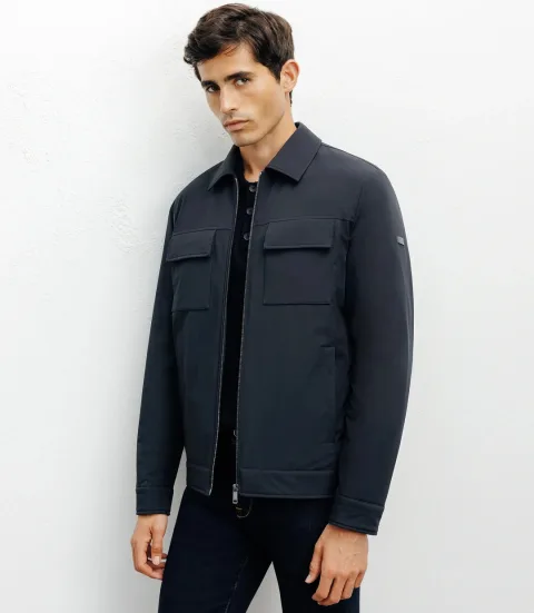 IZAC - Blouson col chemise marine