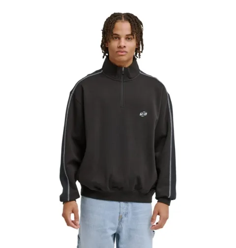 Flow Down - Sweat-shirt à col zippé Noir Homme