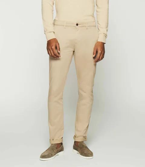 IZAC - Pantalon chino slim beige mastic PANAMA