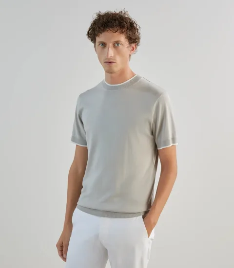 IZAC - T-shirt à manches courtes en maille gris clair