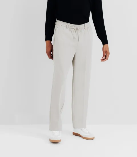 IZAC - Pantalon élastique avec cordon beige