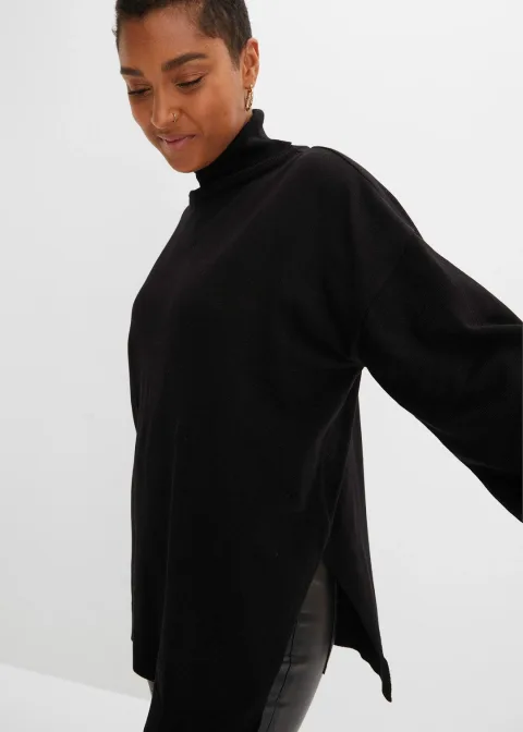 Pull à col roulé en viscose mélangée