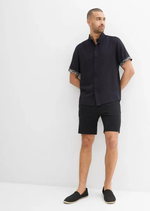Chemise manches courtes en viscose, slim