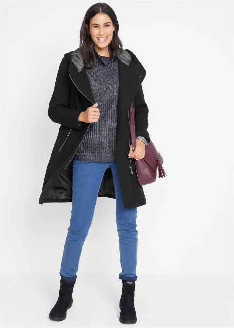 Veste longue avec zip asymétrique