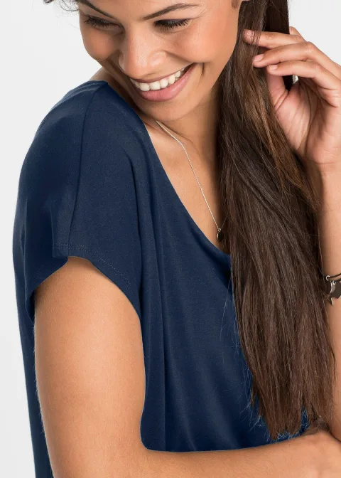 Robe en jersey avec jupe rayée