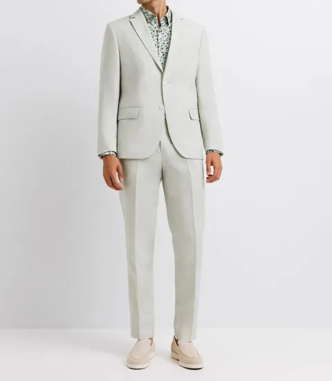 IZAC - Veste ville 100% lin vert eau
