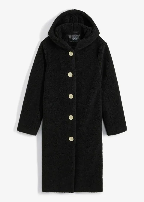 Manteau en sherpa avec capuche et poches