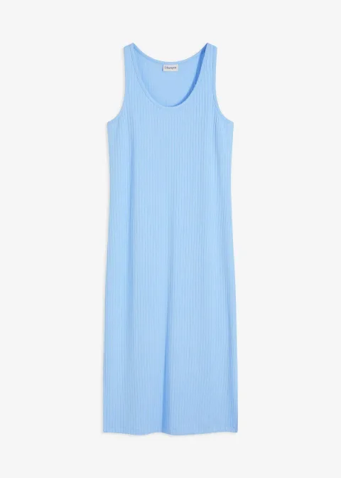 Robe midi en maille douce et côtelée
