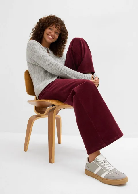Pantalon large en velours côtelé