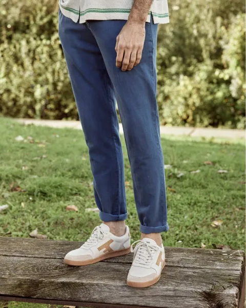 Pantalon en lin bleu marine - DREUILLE