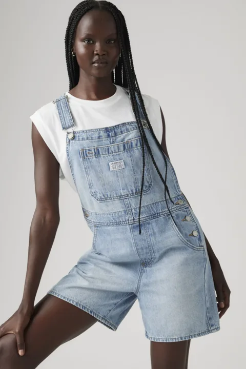 Levi's Salopette Short Utility Lightweight - Femme - Bleu / Summer Job - 2XS