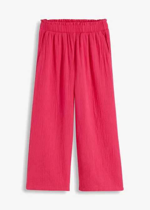Pantalon large en gaze de coton