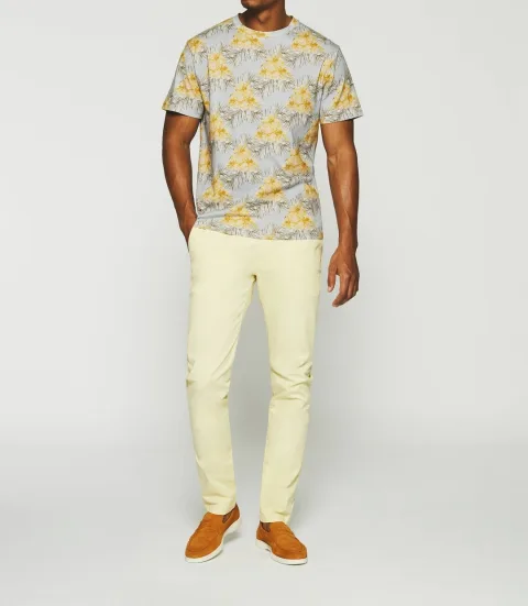 IZAC - T-shirt à manches courtes à imprimé bleu et jaune GEREMY