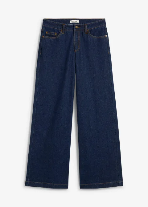 Jean large taille mi-haute, longueur sol