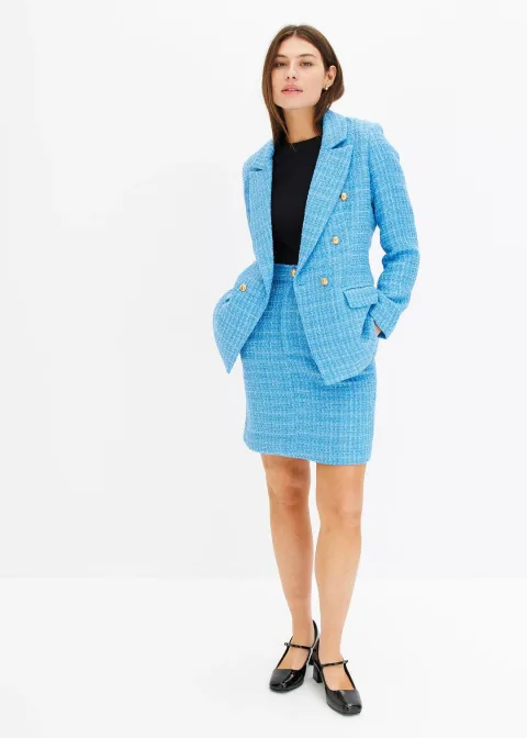 Blazer en maille bouclette à boutonnage double