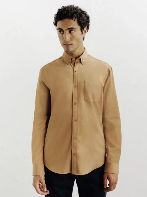 IZAC - Chemise casual avec col boutonné camel
