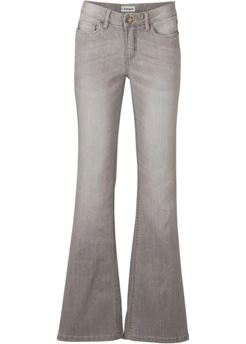 Jean bootcut taille mi-haute, extensible et confortable