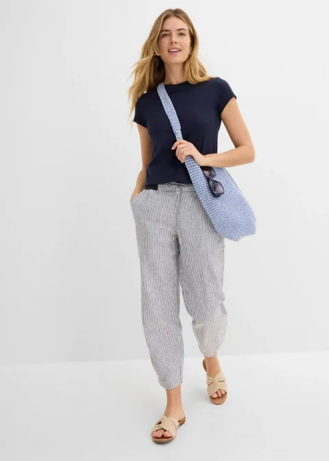Pantalon 7/8 en lin mélangé
