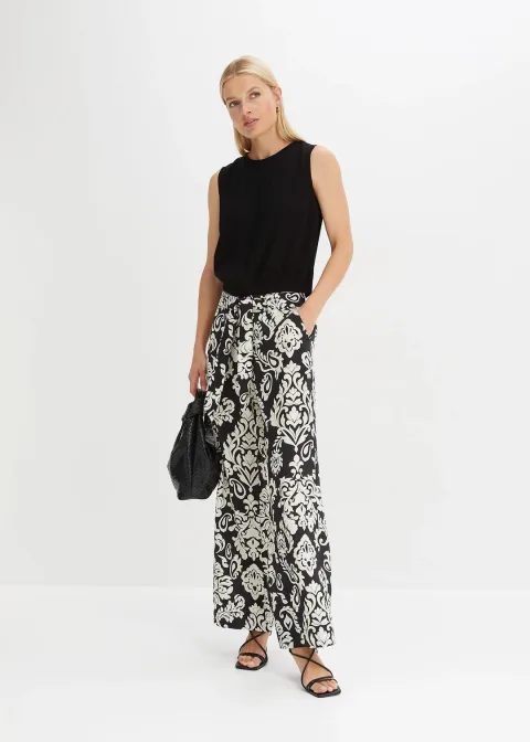 Pantalon palazzo à taille confortable