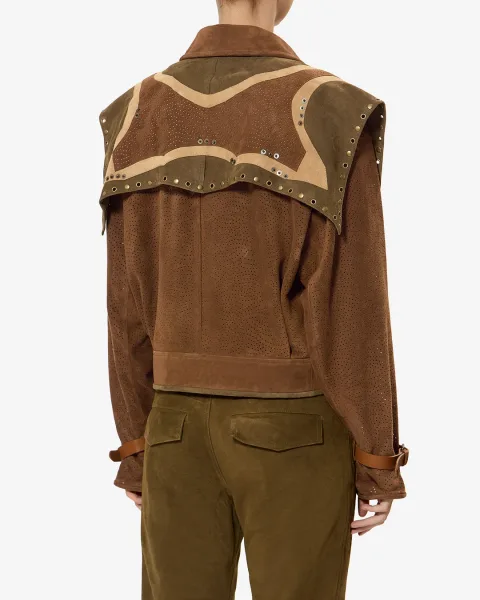 Veste En Cuir Kayae - Femme - Bronze - Taille 38