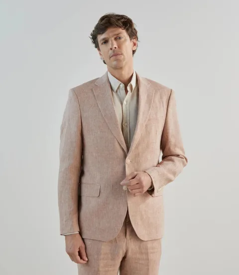 IZAC - Veste ville 100% lin orange