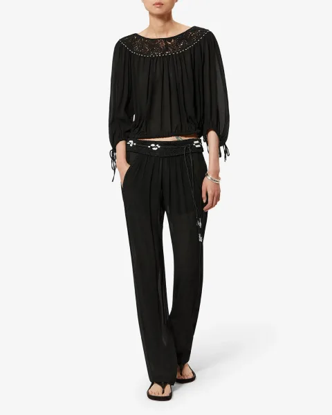 Blouse Nelida - Femme - Écru - Taille42 - Isabel Marant - Collection Été Femme - Nouvelle Collection Capsule La Riviera
