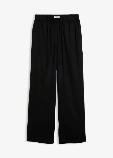 Pantalon léger en viscose à taille élastiquée