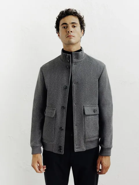 IZAC - Blouson col montant gris