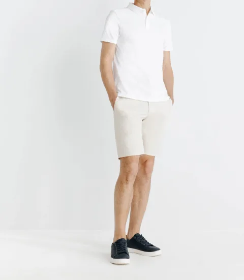 IZAC - Polo en jacquard blanc