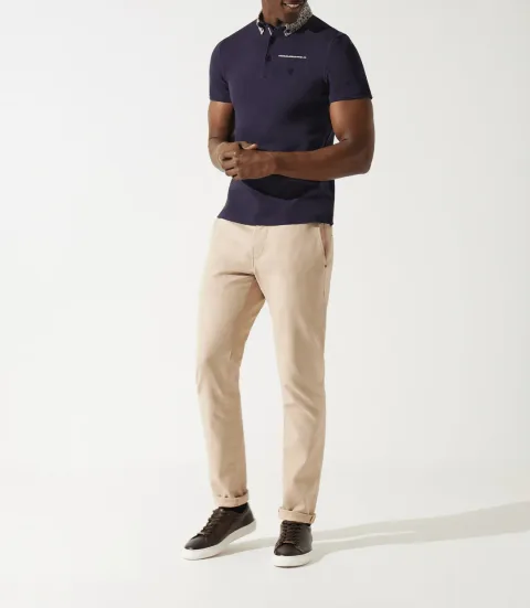 IZAC - Polo col chemise manches courtes marine GARCISSE