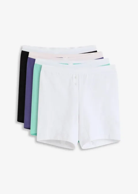 Lot de 4 boxers femme coton mi-longs