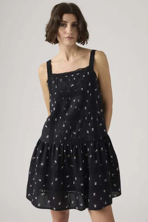 Levi's Robe Courte Plissée Kate - Femme - Noir / Angela Daisy Anthracite - XS