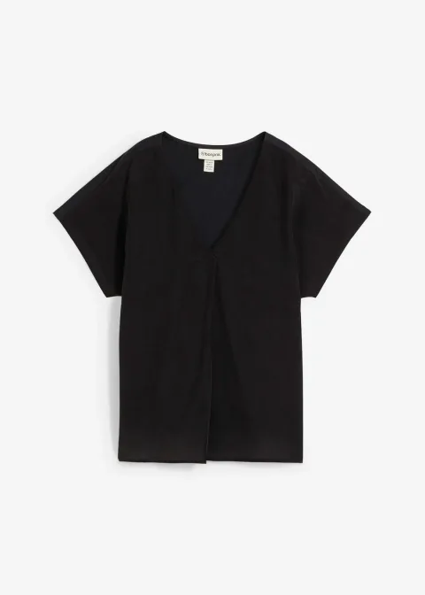 T-shirt avec soie et empiècement tissé