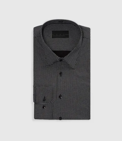 IZAC - Chemise à imprimé micro motifs noir PEPIN