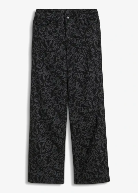 Jean large taille mi-haute à motif brillant