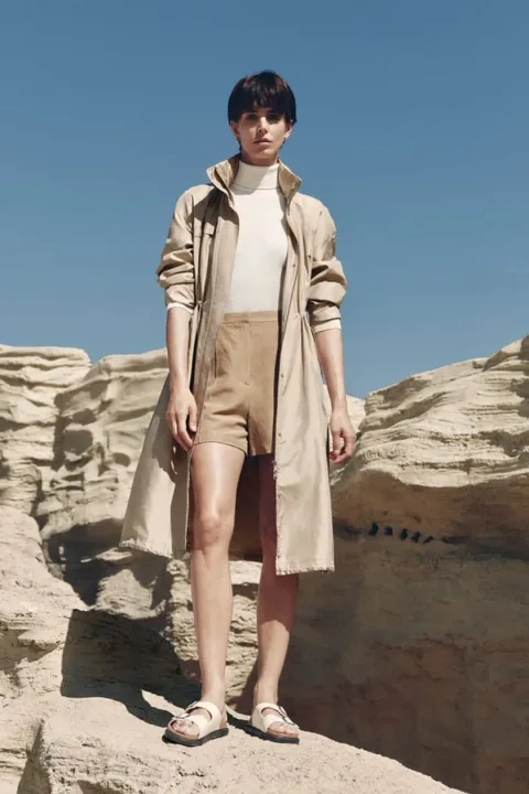 LILYSILK Femme Manteau en taffetas de soie oversize résistant à l'eau avec capuche – Or de gravier M