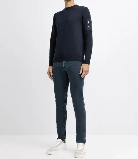 IZAC - Pull col rond avec poche marine