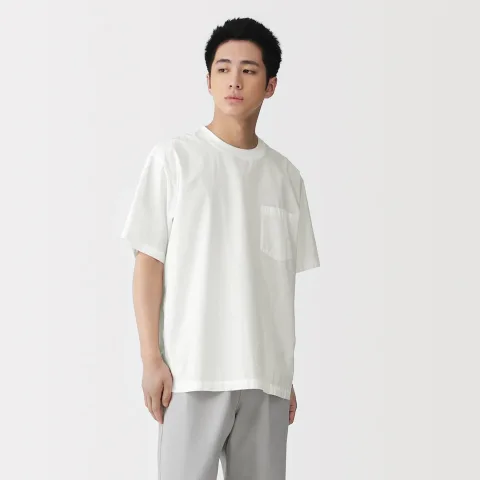 T-shirt tissé en coton bio Cool Touch à poche coupe Relax pour homme