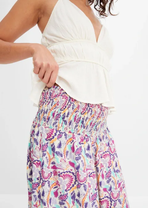 Pantalon palazzo en viscose fluide