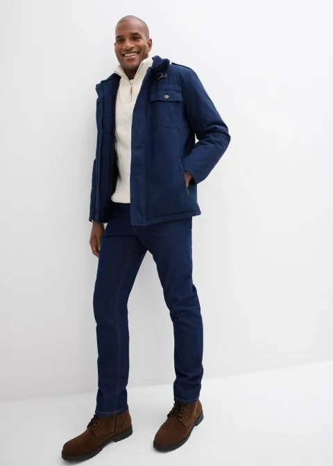 Jean droit classique, taille élastiquée