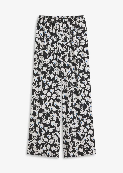 Pantalon palazzo en tissu texturé
