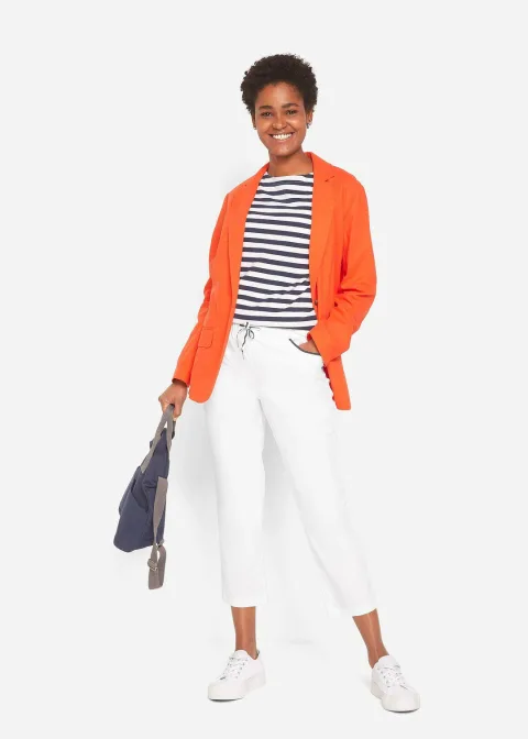 Pantalon 7/8 taille élastiquée en coton Paper Touch