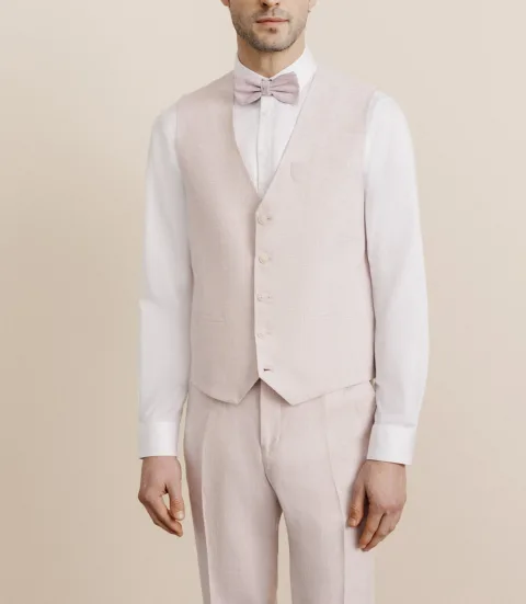 IZAC - Gilet 100% lin rose