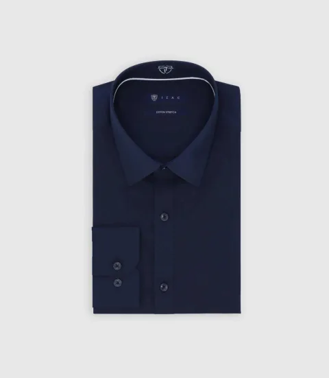 IZAC - Chemise en coton stretch marine