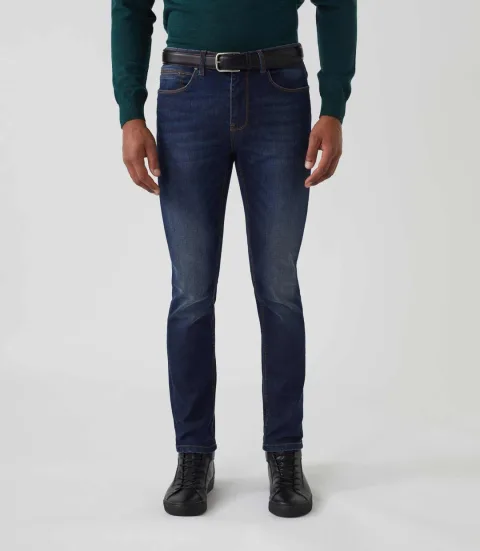 IZAC - Jean slim bleu moyen ''Lion''
