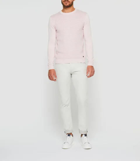 IZAC - Pull col rond rose ''Donatello''