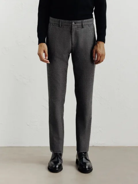 IZAC - Pantalon carreaux anthracite
