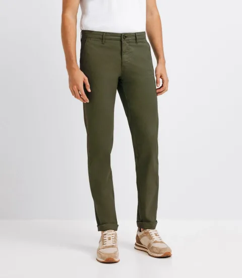 IZAC - Pantalon coton stretch vert