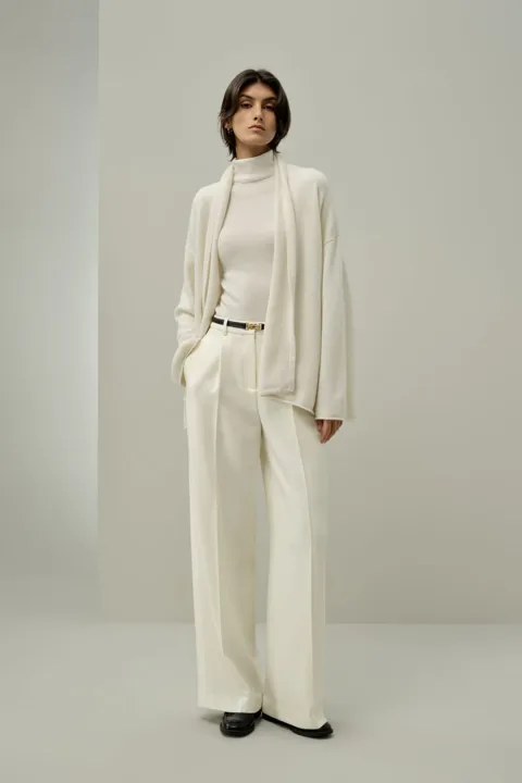 LILYSILK Cardigan Femme en Pur Cachemire Ample Style Kimono Léger et Chaud Blanc S